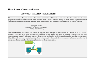 HIGH SCHOOL CHEMISTRY REVIEW LECTURE 2: REACTION