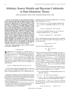 Arbitrary source models and bayesian codebooks in rate