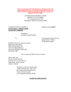 These 4 new filings (A-D of Feb 2014) were submitted to the Court