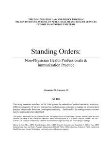 Standing Orders - Milken Institute School of Public Health