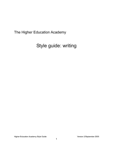 Style guide: writing - LLAS Centre for Languages, Linguistics and