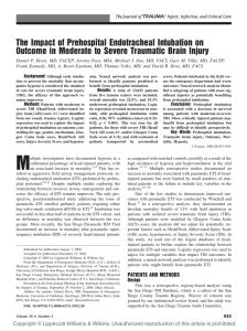 The Impact of Prehospital Endotracheal Intubation on