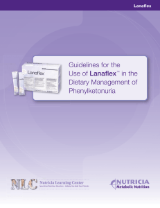 Guidelines for the Use of Lanaflex™ in the Dietary Management of