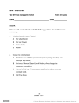 Form 3 Science Test Test 6: Force, energy and motion Total: 50