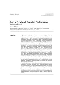 Lactic Acid and Exercise Performance | SpringerLink