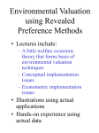 Environmental Valuation using Revealed Preference Methods