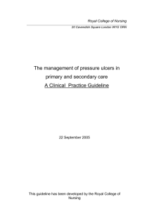 The management of pressure ulcers in primary and secondary care
