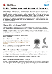 Sickle Cell Disease and Sickle Cell Anaemia