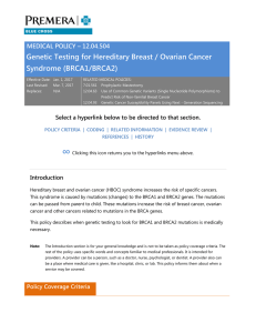 12.04.504 Genetic Testing for Hereditary Breast / Ovarian Cancer