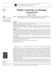 Public relations as dialogic expertise?