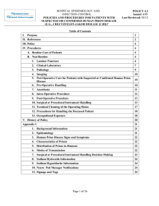 HOSPITAL EPIDEMIOLOGY AND INFECTION CONTROL POLICIES