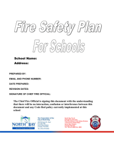 Fire Safety Plan for School - North Bay Fire and Emergency Services