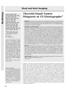Thyroid Gland Tumor Diagnosis at US Elastography