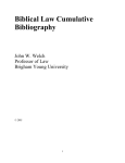 Biblical Law Cumulative Bibliography - BYU Law