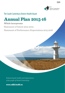 Annual Plan 2015-16 - South Canterbury DHB