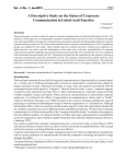 A Descriptive Study on the Status of Corporate Communication in