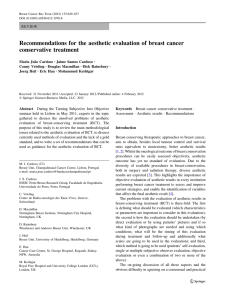Recommendations for the aesthetic evaluation of breast cancer