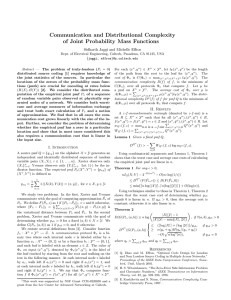 Communication and Distributional Complexity of Joint Probability