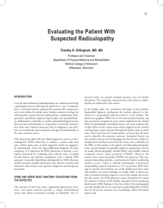 Evaluating the Patient With Suspected Radiculopathy