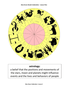 astrology: a belief that the positions and