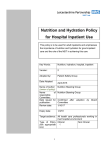 Nutrition and hydration policy for hospital use