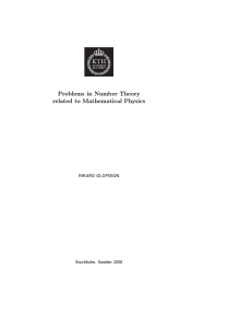 Problems in Number Theory related to Mathematical Physics