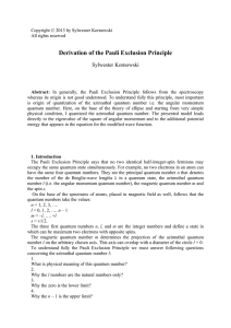 Derivation of the Pauli Exclusion Principle