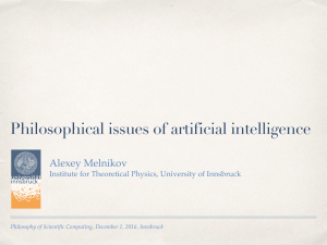 Philosophical issues of artificial intelligence