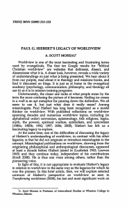 (2009) 223-233 PAUL G. HIEBERT`S LEGACY OF WORLDVIEW A
