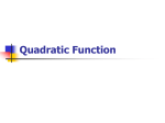 Quadratic Function - Crest Ridge R-VII