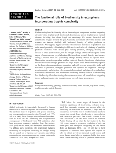 The functional role of biodiversity in ecosystems