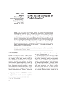 Methods and strategies of peptide ligation