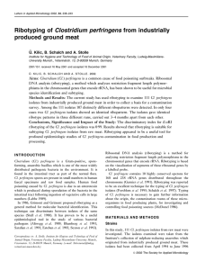 Ribotyping of Clostridium perfringens from industrially produced