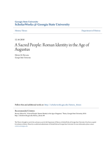 A Sacred People: Roman Identity in the Age of Augustus
