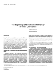 The Beginnings of Developmental Biology in Swiss Universities