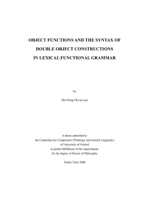 OBJECT FUNCTIONS AND THE SYNTAX OF
