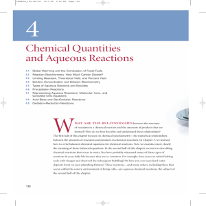 Chemical Quantities and Aqueous Reactions
