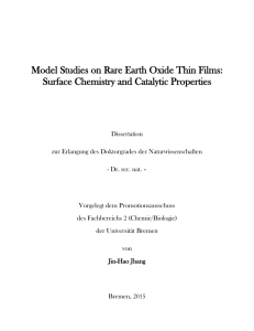 Model Studies on Rare Earth Oxide Thin Films: Surface Chemistry