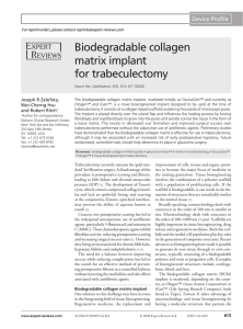 Biodegradable collagen matrix implant for trabeculectomy