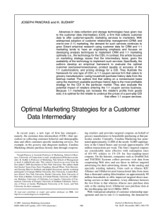 Optimal Marketing Strategies for a Customer Data Intermediary