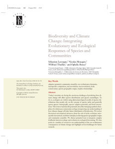 Biodiversity and Climate Change: Integrating