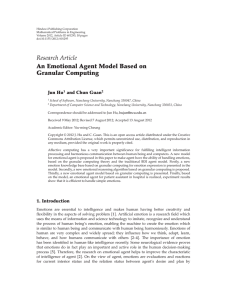 Research Article An Emotional Agent Model Based on Granular