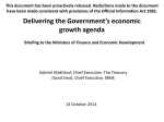 Delivering the Government`s economic growth agenda