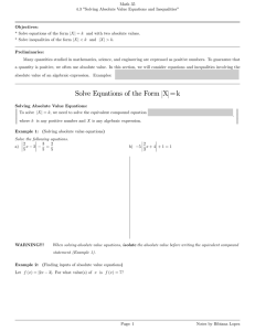 Solve Equations of the Form ∣