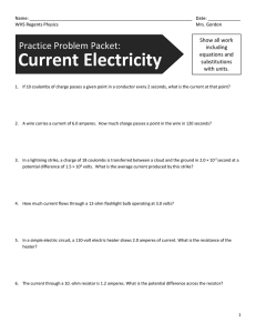 Current Electricity Problem Packet