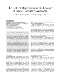 The role of depression in the etiology of acute coronary syndrome