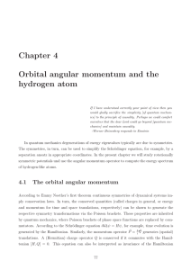Chapter 4 Orbital angular momentum and the hydrogen atom