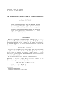 On sum-sets and product-sets of complex numbers