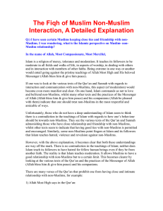 The Fiqh of Muslim Non-Muslim Interaction, A Detailed Explanation