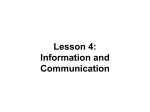 Lesson 4: Information and Communication